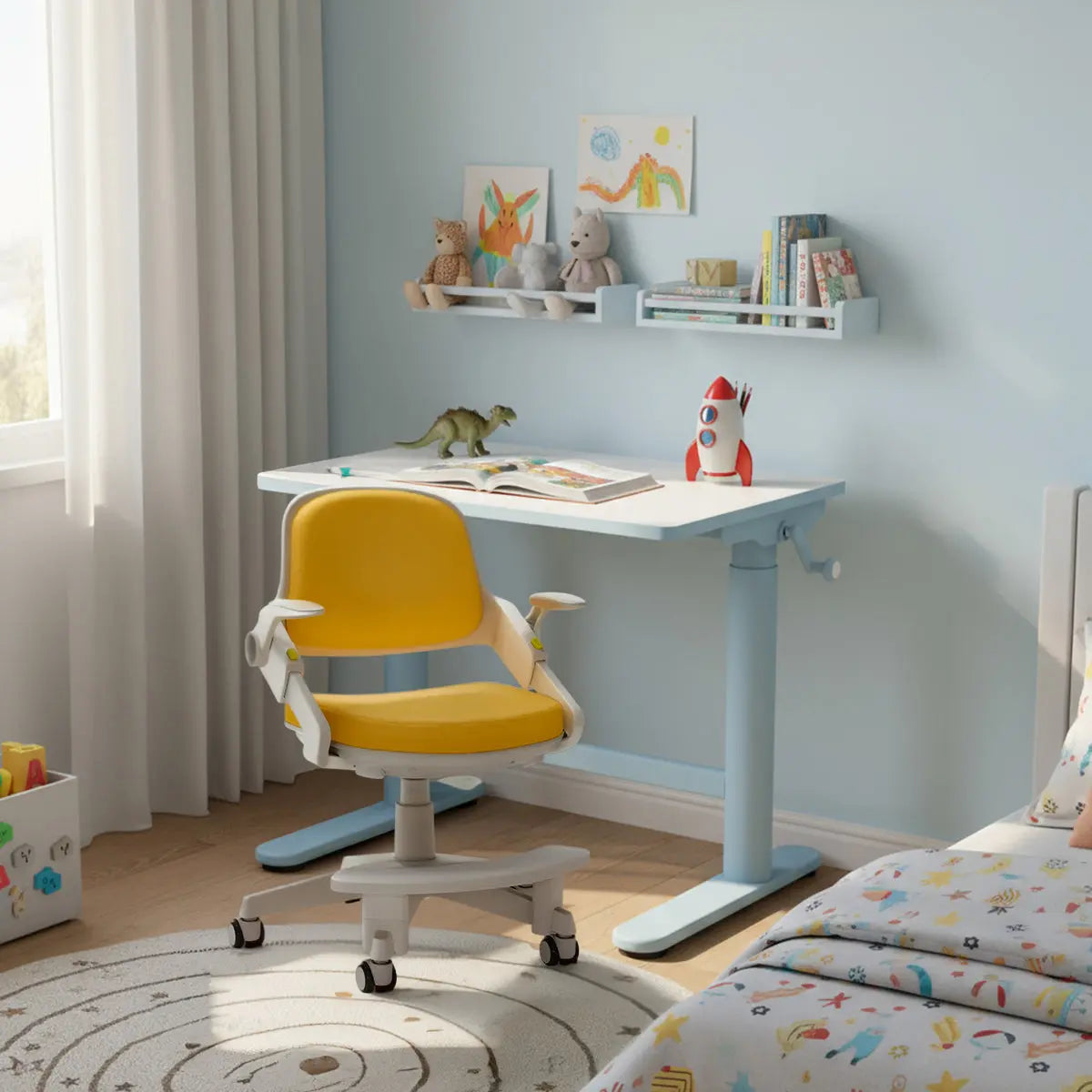 Ergonomiška, odinė vaikiška stalo kėdė , 4-15 metų vaikams Kinderis.eu