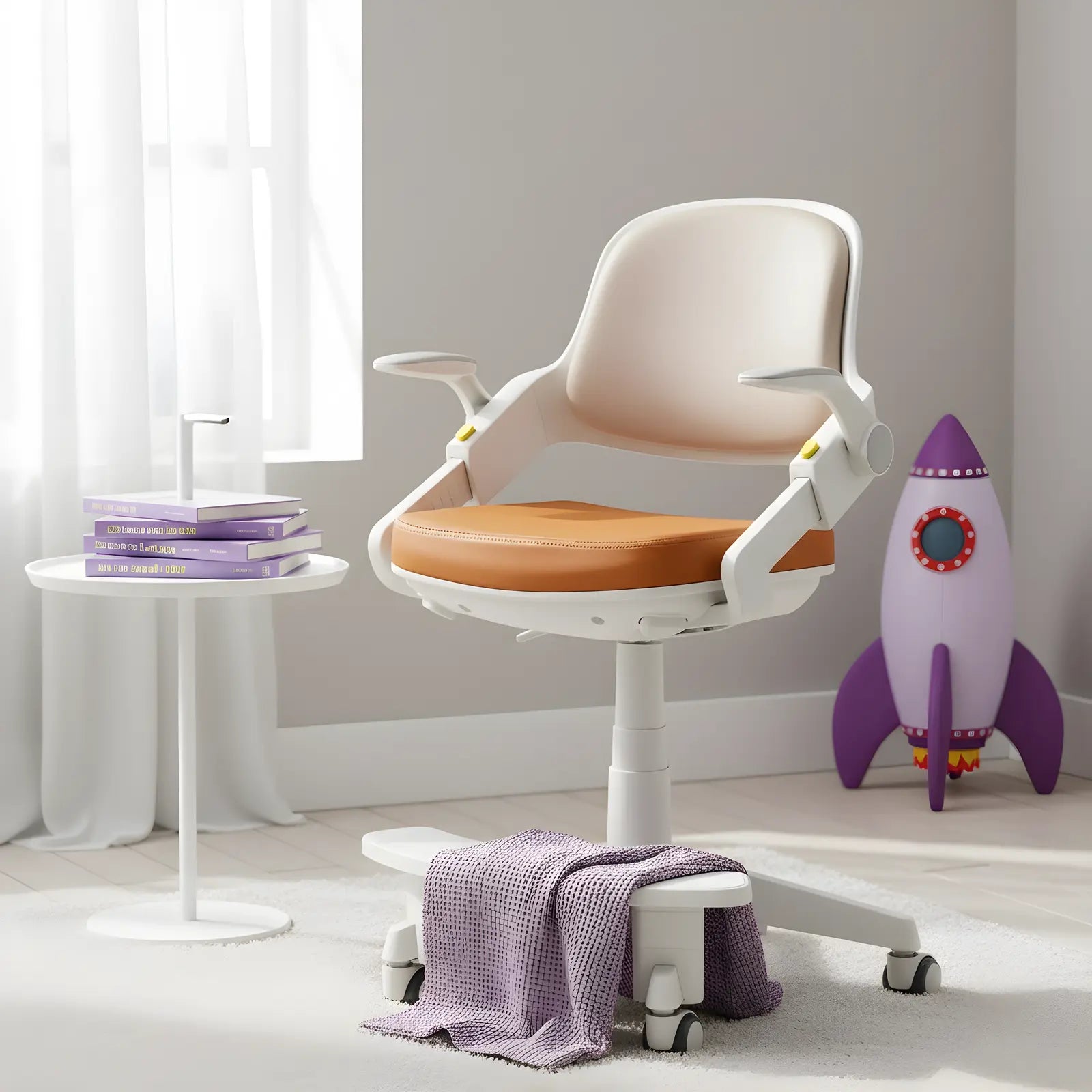 Ergonomiška, odinė vaikiška stalo kėdė, 4-15 metų vaikams Kinderis.eu