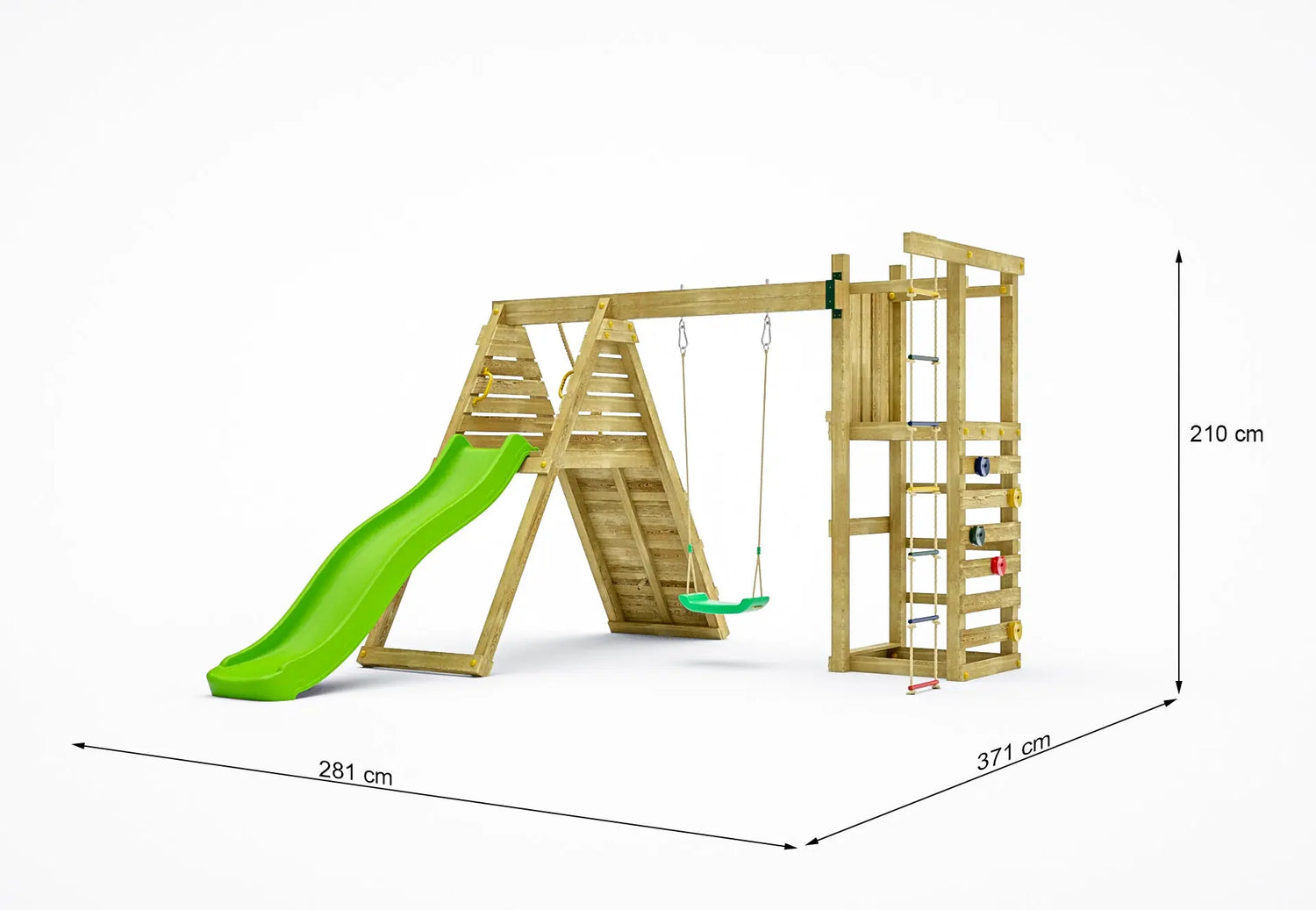 Fungoo Climber, žaidimų aikštelė su čiuožykla ir supynėmis | Kinderis.eu