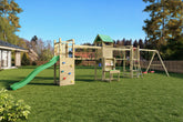 Fungoo Space Longer, žaidimų aikštelė su nameliu, čiuožykla, laipyne ir supynėmis | Kinderis.eu