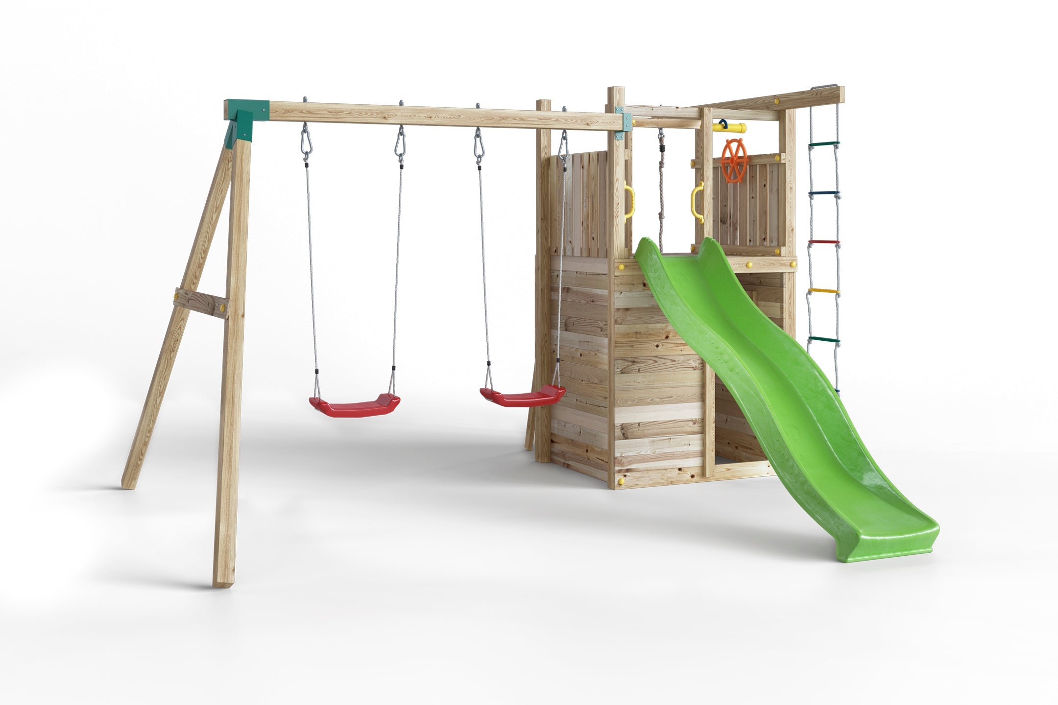 Medinis žaidimų namelis sūpynėm "MĖNULIUKAS" (Copy) Kinderis.lt