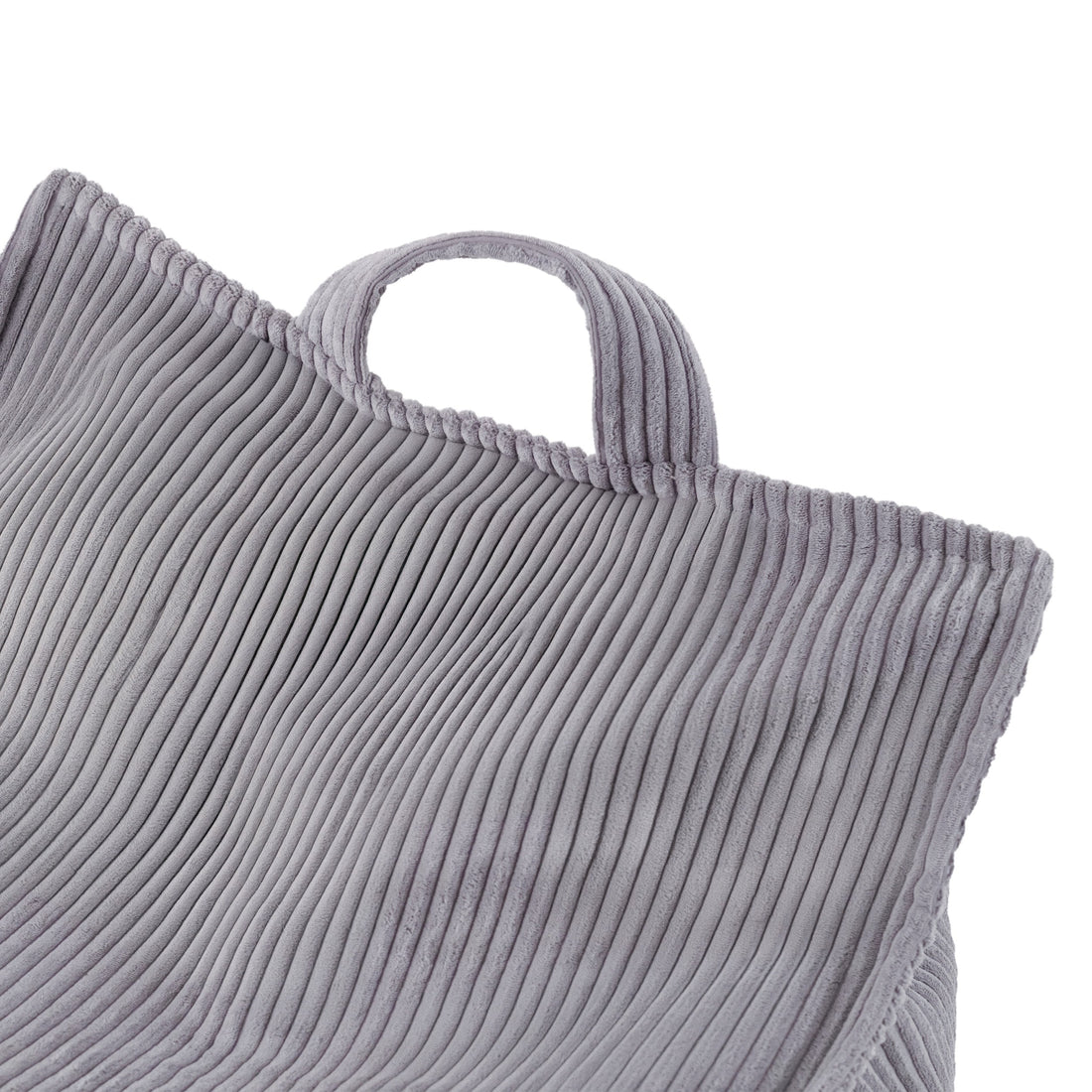 PLUSH NEST Puffy Square fotelis, 77 × 67 × 50 cm, pilkas, kordurojus | Kinderis.eu