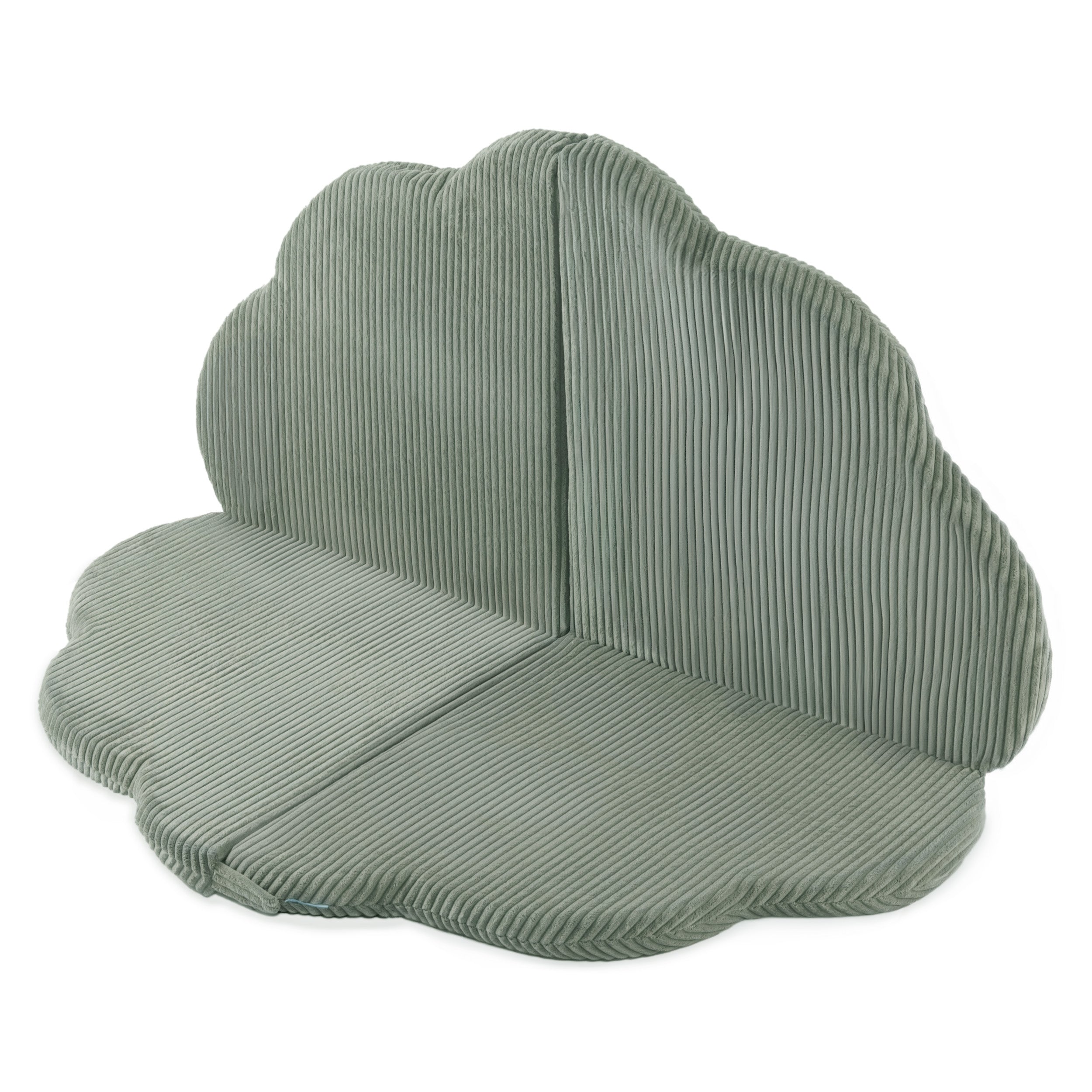 PLUSH NEST „Fluffy Flower“ gėlės formos kilimėlis, 115 × 115 × 5 cm, žalia | Kinderis.eu