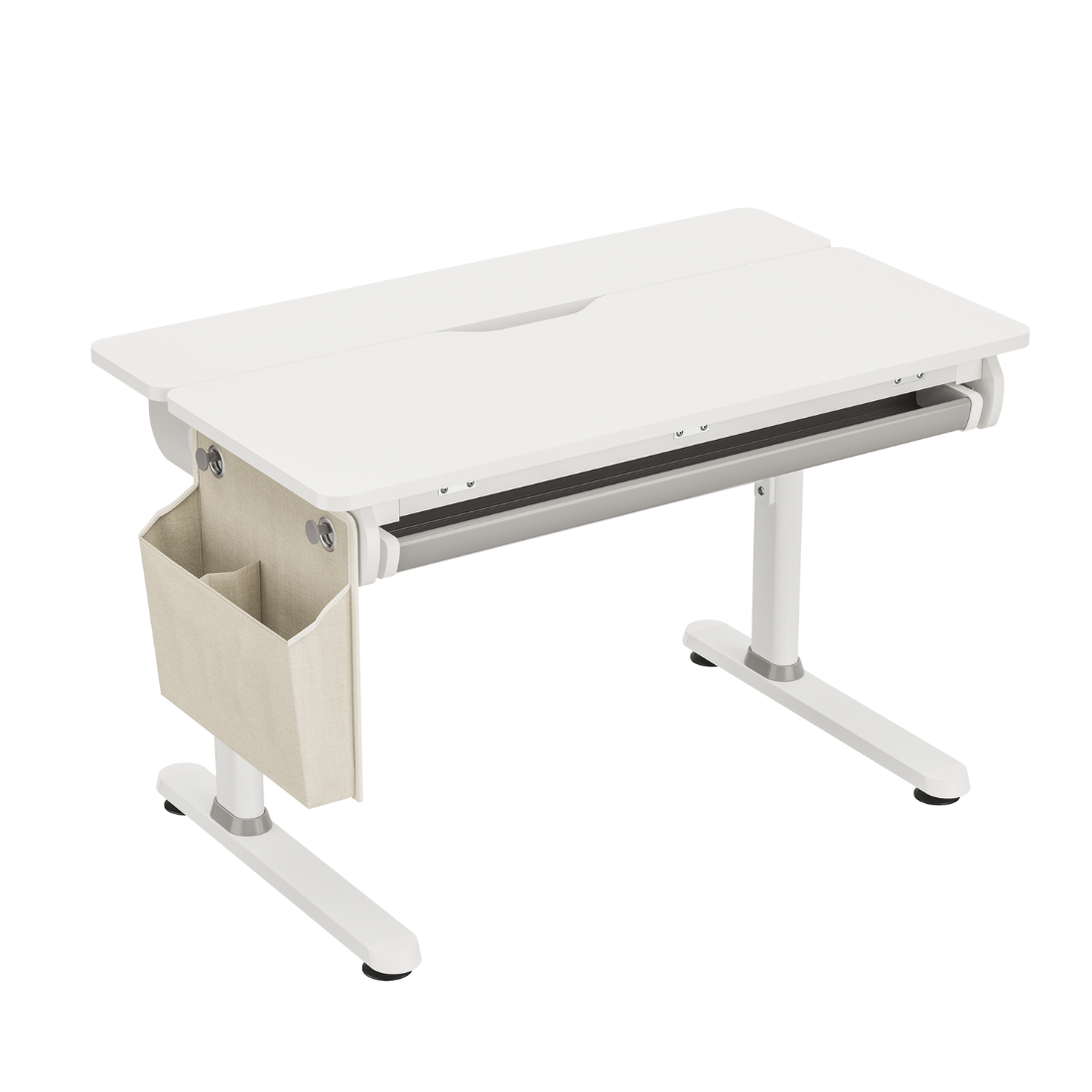 Spacetronik komplektas: reguliuojamas rašomasis stalas 100×60 + vaikiška kėdė su pakoju + antstalis su perforuota pegboard lentele | Kinderis.eu