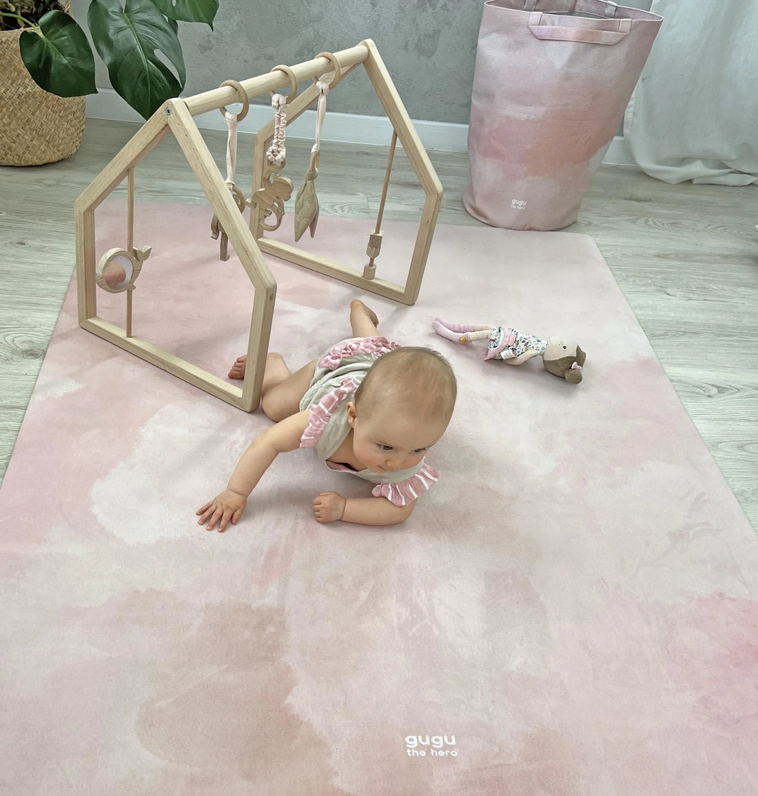 Žaislų krepšelis "Rožinis debesėlis" Kinderis.lt