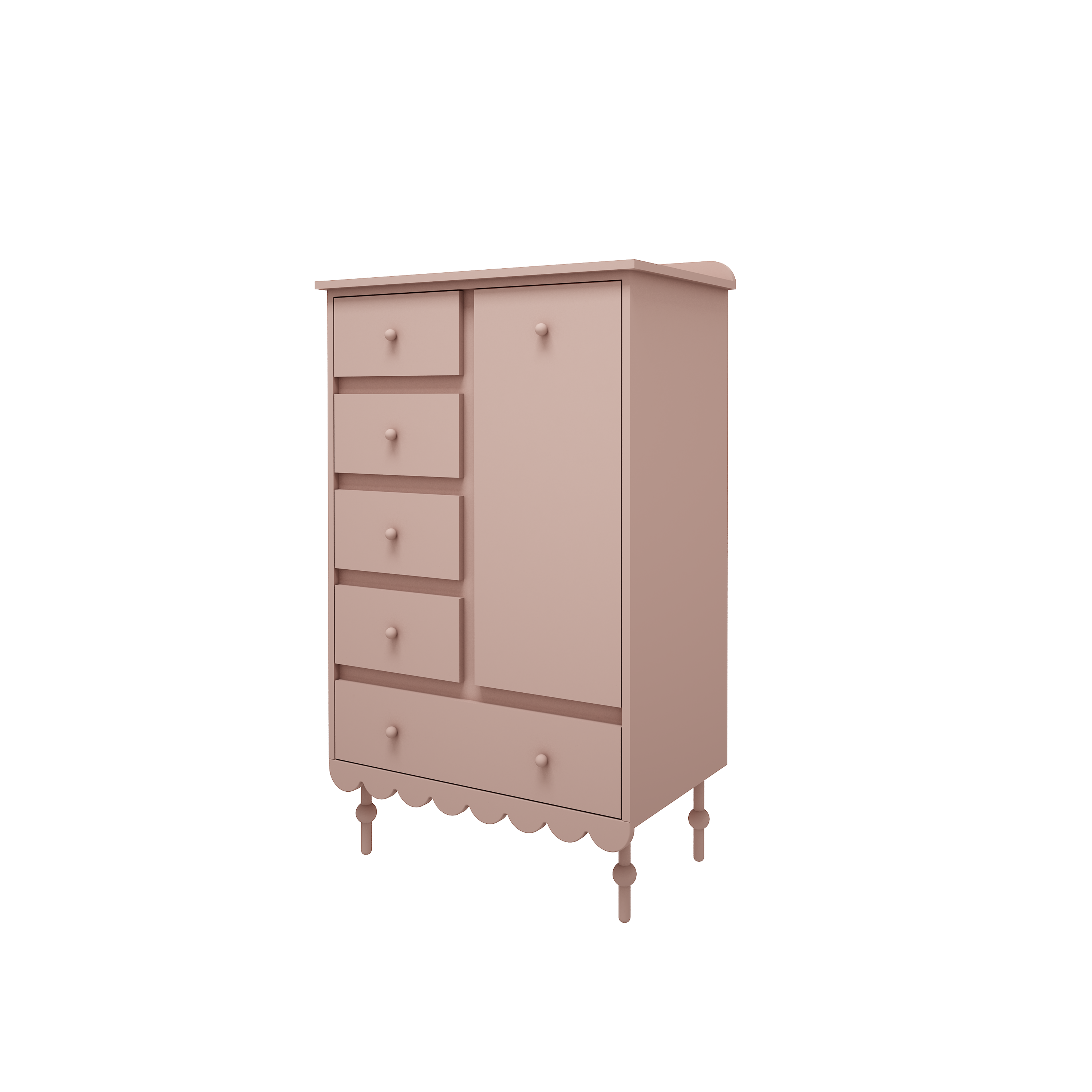 Retro komoda vaiko kambariui "BABUSHKA"pink