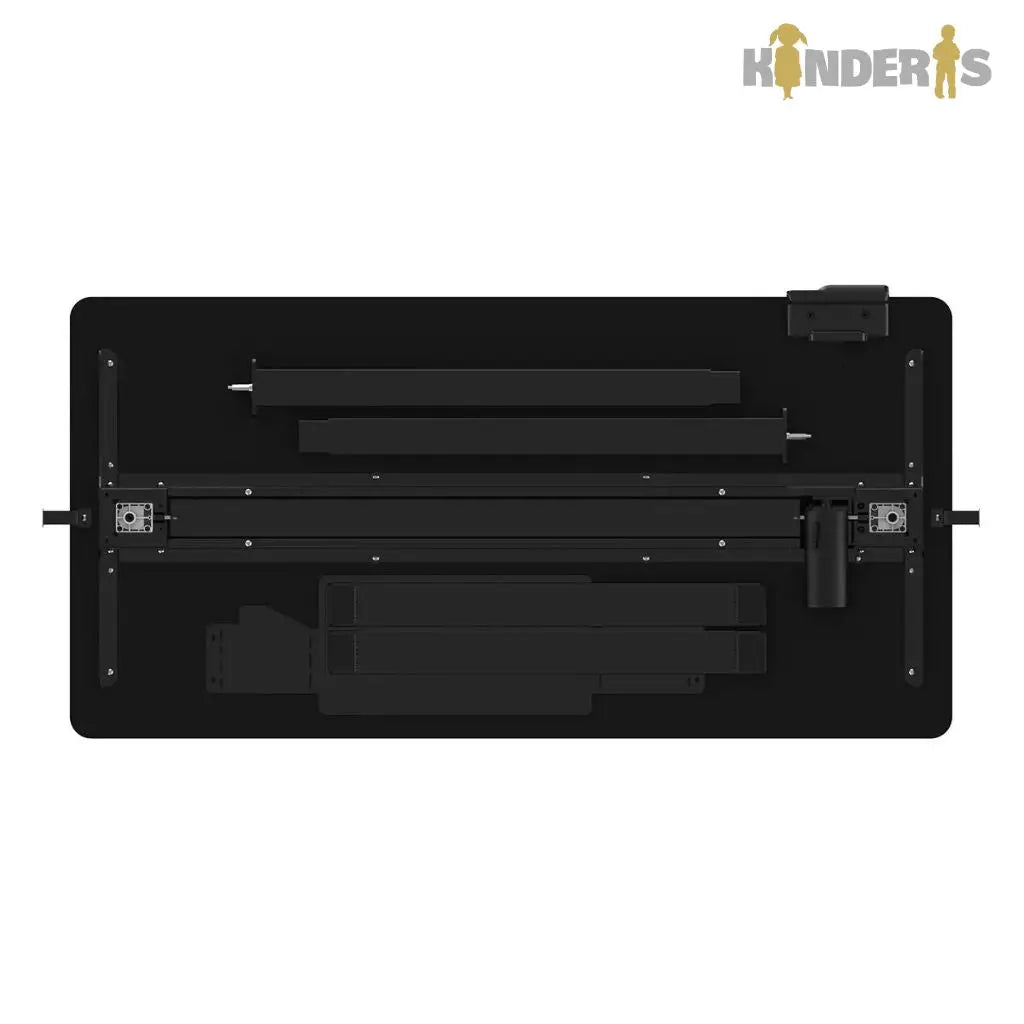 vaikams skirtas stalas kurio stalvirsius yra juodos spalvos ir aukstis gali reguliuotis