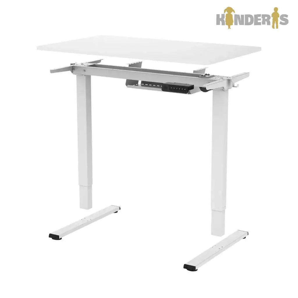 vaikams skirtas stalas kurio stalvirsius yra baltos spalvos ir aukstis gali reguliuotis