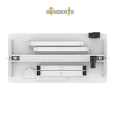 vaikams skirtas stalas kurio stalvirsius yra baltos spalvos ir aukstis gali reguliuotis