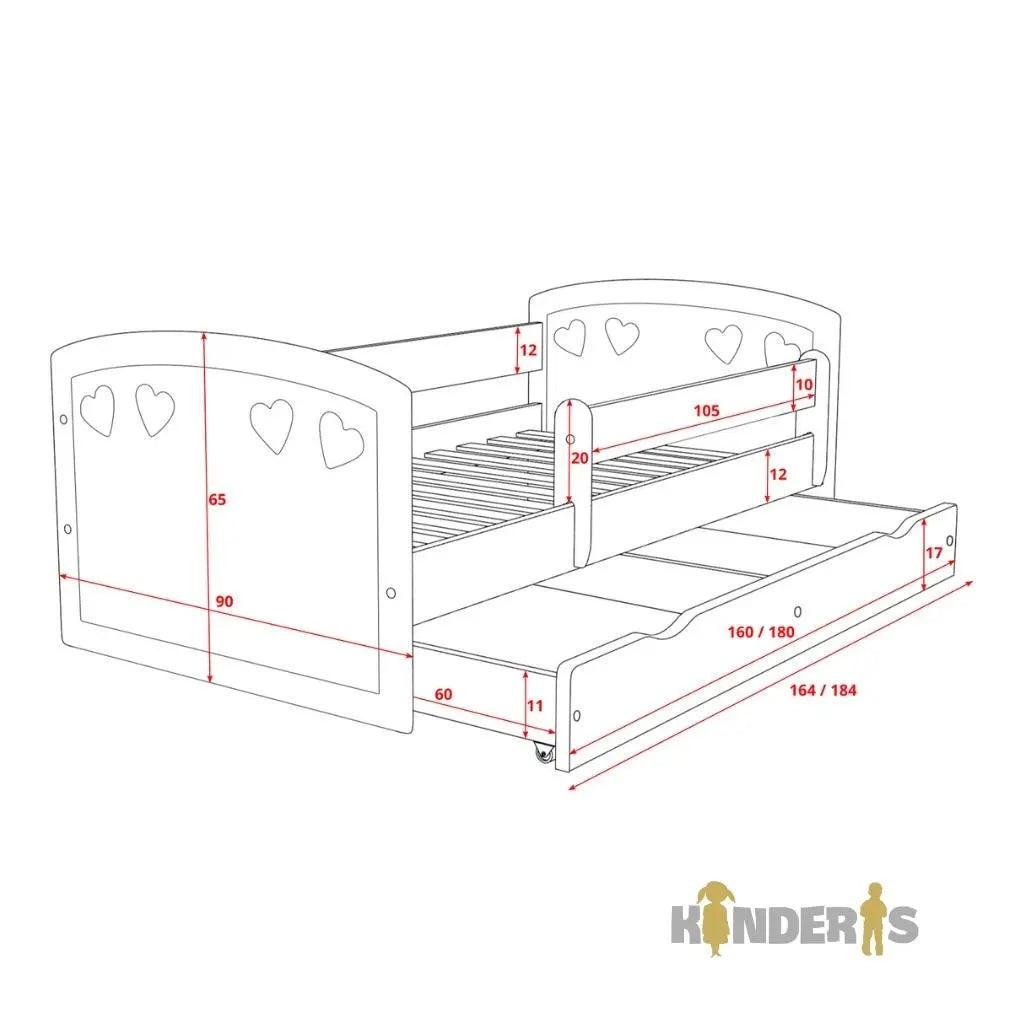 Lova vaikams, vaiko kambario baldų komplektas "DŽIULJETA" Kinderis.lt