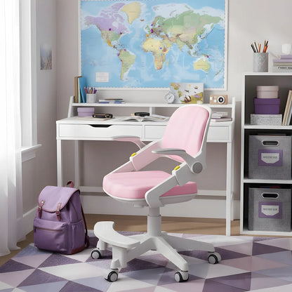 Ergonomiška, odinė vaikiška stalo kėdė, 4-15 metų vaikams Kinderis.eu