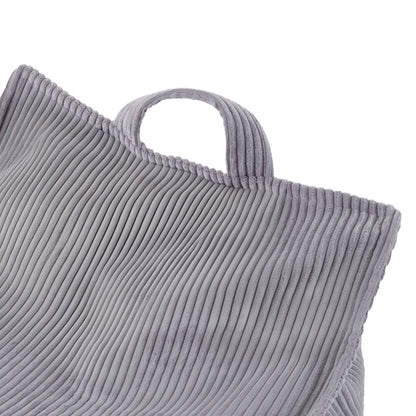 PLUSH NEST Puffy Square fotelis, 77 × 67 × 50 cm, pilkas, kordurojus | Kinderis.eu