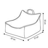 PLUSH NEST Puffy Square fotelis, 77 × 67 × 50 cm, pilkas, kordurojus | Kinderis.eu