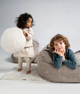 Fotelis,"Puffy Square"  77 × 67 × 50 cm, pilkas, kordurojus Kinderis.eu