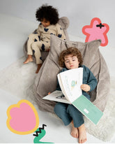 Fotelis,"Puffy Square"  77 × 67 × 50 cm, pilkas, kordurojus Kinderis.eu