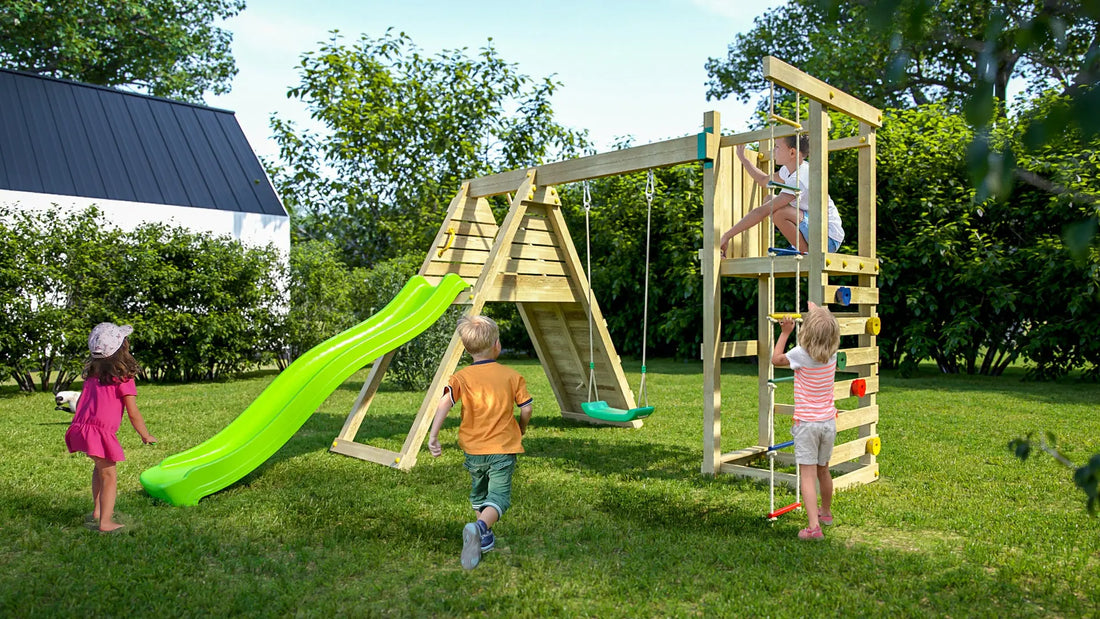 Fungoo Climber, žaidimų aikštelė su čiuožykla ir supynėmis | Kinderis.eu