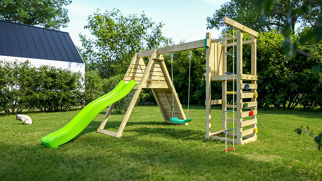 Fungoo Climber, žaidimų aikštelė su čiuožykla ir supynėmis | Kinderis.eu