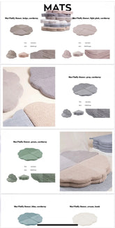 Minkštas žaidimų kilimėlis, gėlės formos kilimėlis, 115 × 115 × 5 cm, rožinė Kinderis.eu