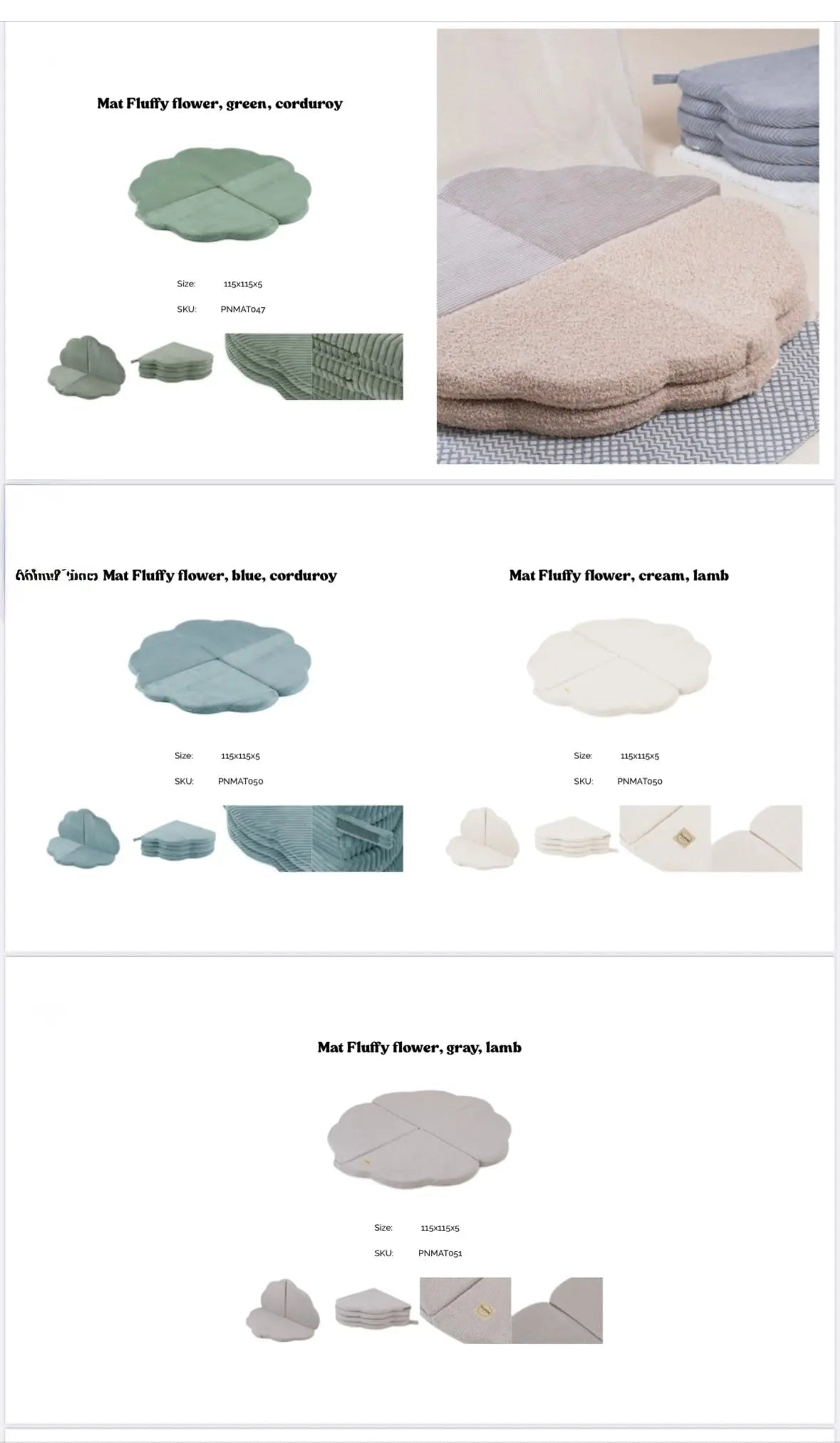 Minkštas žaidimų kilimėlis, gėlės formos kilimėlis, 115 × 115 × 5 cm, rožinė Kinderis.eu