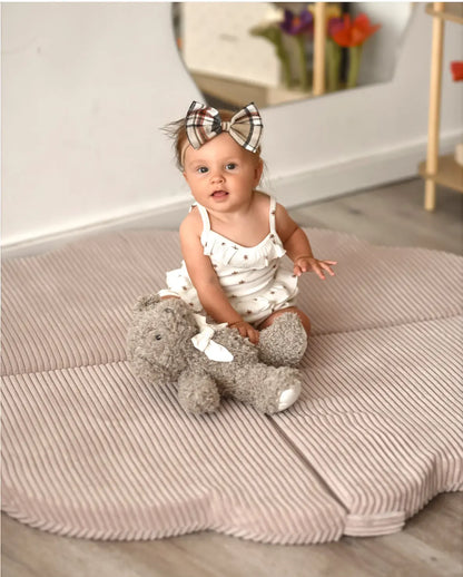 Minkštas žaidimų kilimėlis, gėlės formos kilimėlis, 115 × 115 × 5 cm, rožinė Kinderis.eu