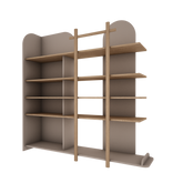 Vaikų knygų lentyna knygoms ir žaislams - medinė kašmyro spalvo "BLOOM" Kinderis.eu