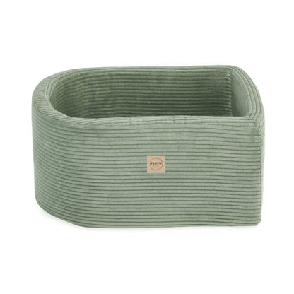 PLUSH NEST Mini žaidimų aikštelė su baseinu (+100 kamuoliukų), žalia, premium kordurojus (perlų ir sidabro atspalviai) | Kinderis.eu