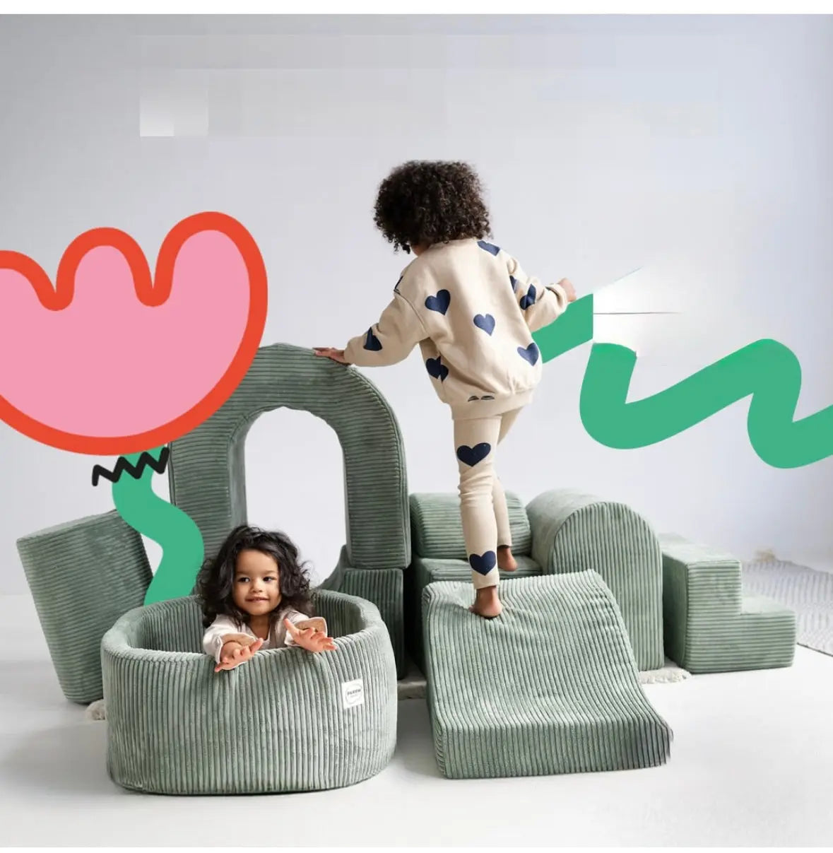 Žaidimų aikštelė su baseinu (+100 kamuoliukų), žalia, Kinderis.eu