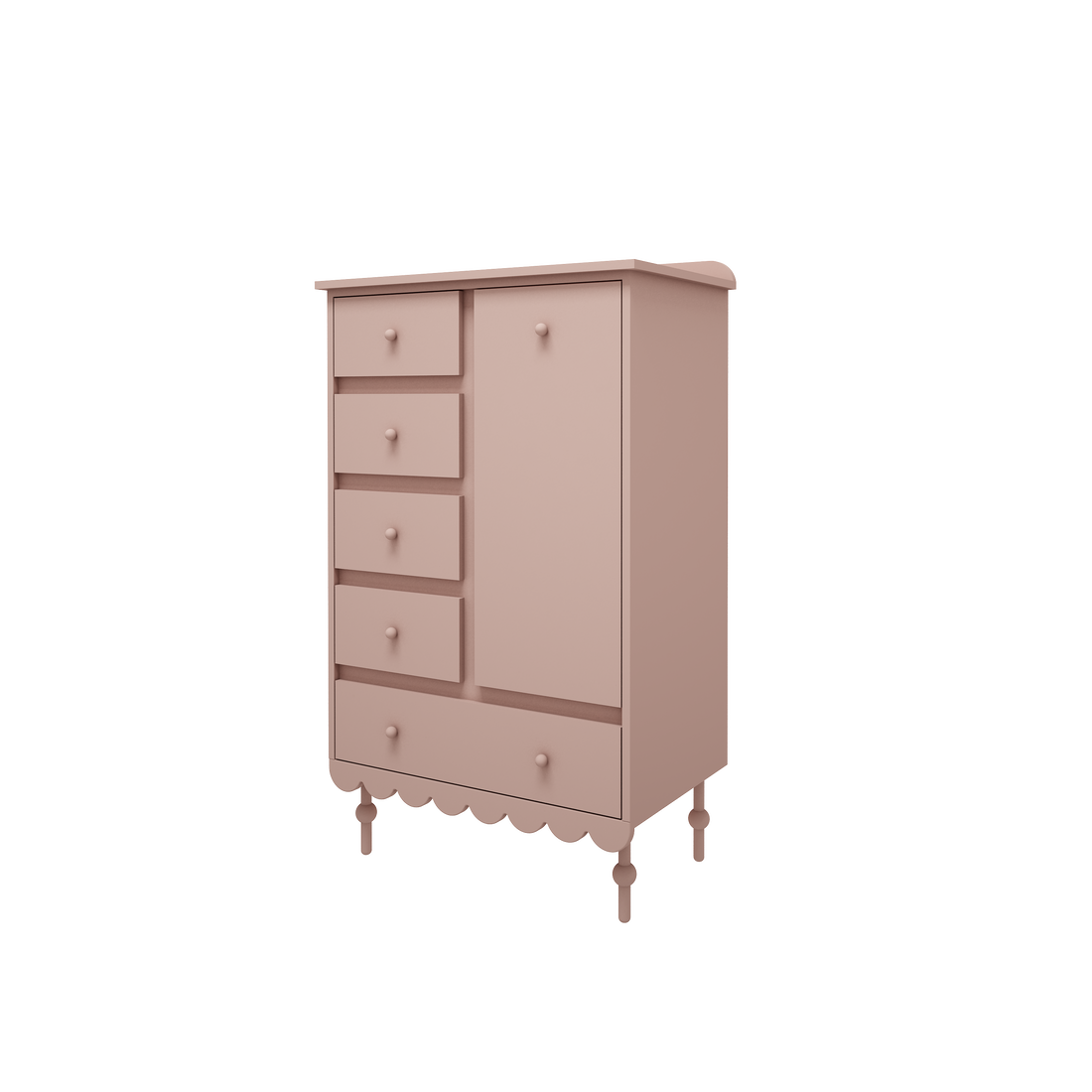Retro komoda vaiko kambariui "BABUSHKA"pink