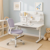 Spacetronik komplektas: reguliuojamas rašomasis stalas 100×60 + vaikiška kėdė su pakoju + antstalis su perforuota pegboard lentele | Kinderis.eu