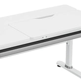 Spacetronik komplektas: reguliuojamas rašomasis stalas 100×60 + vaikiška kėdė su pakoju + antstalis su perforuota pegboard lentele | Kinderis.eu