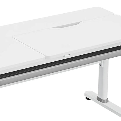 Spacetronik komplektas: reguliuojamas rašomasis stalas 100×60 + vaikiška kėdė su pakoju + antstalis su perforuota pegboard lentele | Kinderis.eu