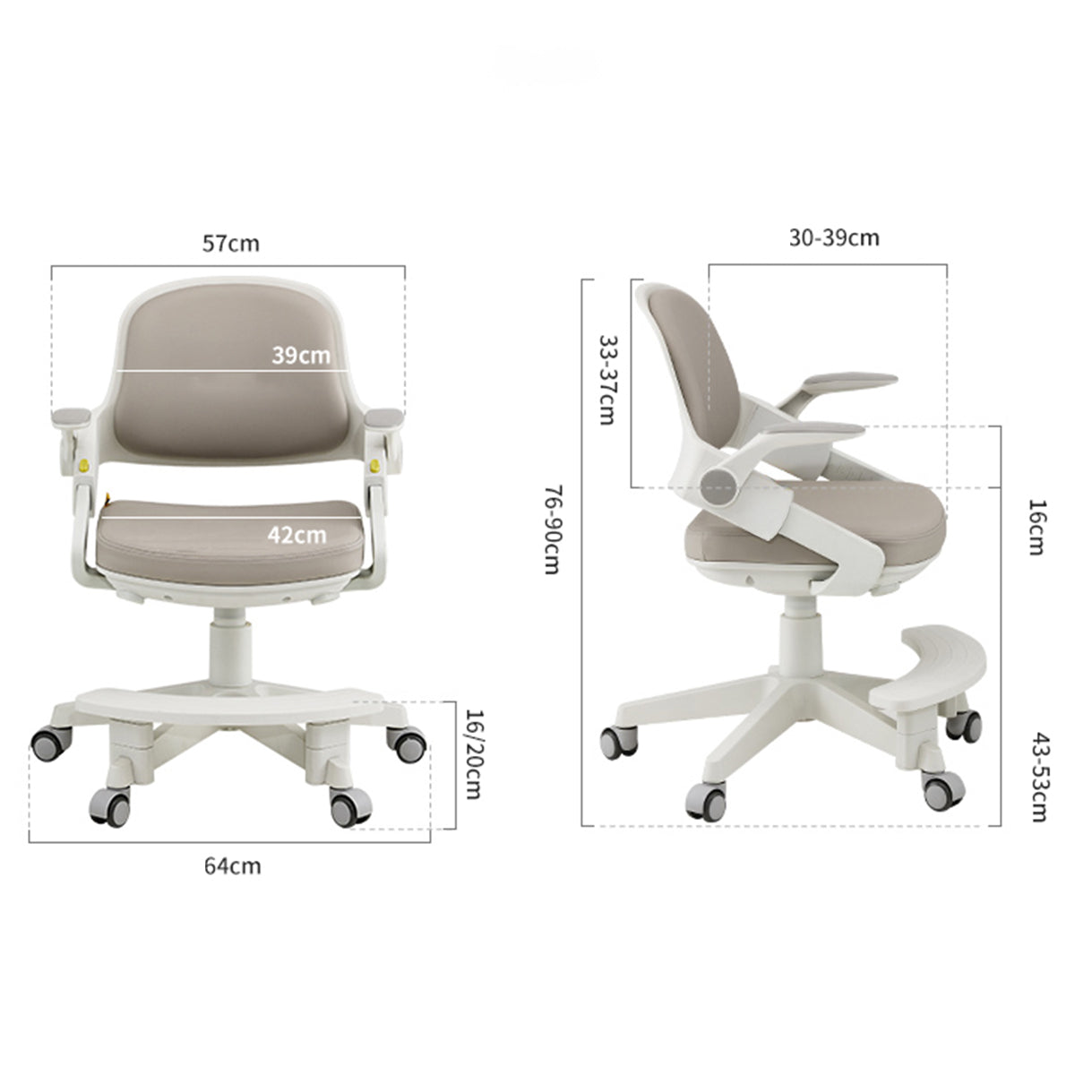 Ergonomiška, odinė vaikiška stalo kėdė , 4-15 metų vaikams