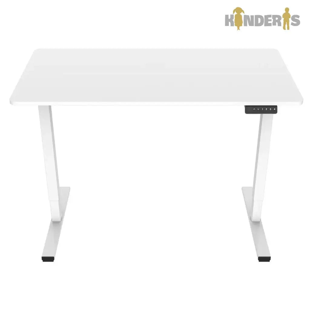 vaikams skirtas stalas kurio stalvirsius yra baltos spalvos ir aukstis gali reguliuotis